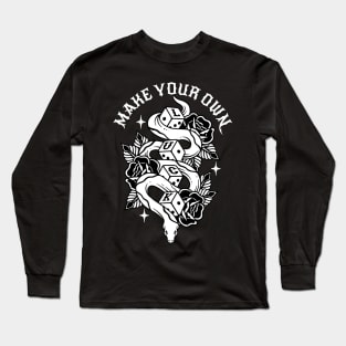 Snake Dice Vintage Traditional Tattoo Long Sleeve T-Shirt